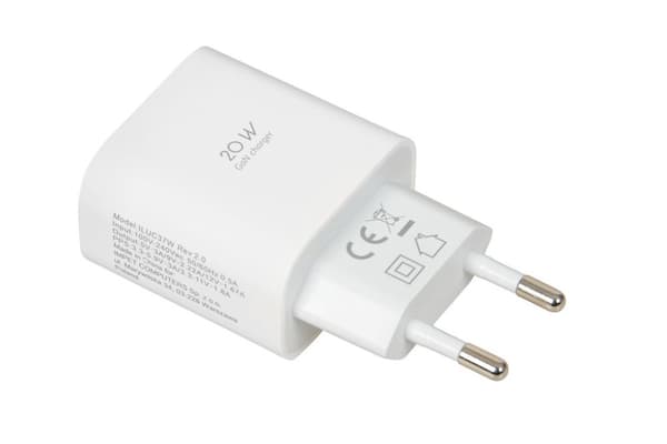 Vægoplader iBOX C-37 GaN PD20W, hvid