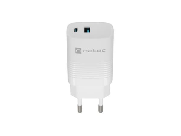 NATEC RIBERA GAN -LATURI 1X USB-A + 1X USB-C 30W VALKOINEN