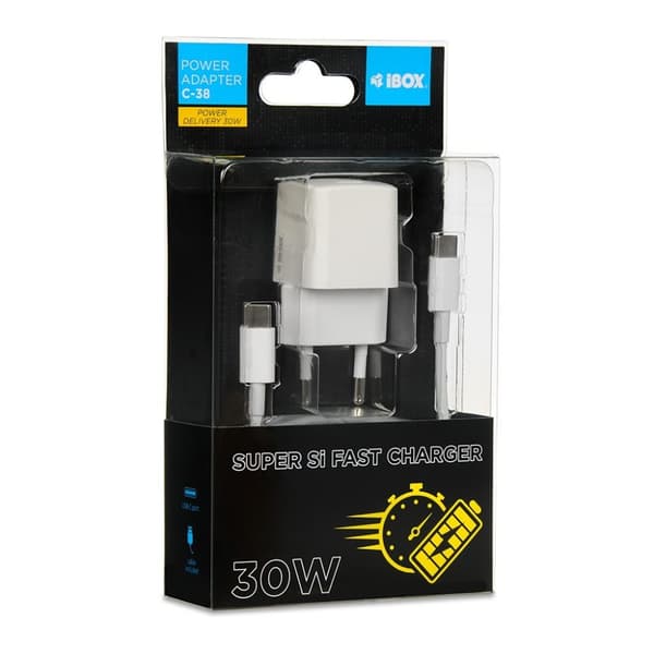 Rejselader I-BOX C-38 PD30W, hvid