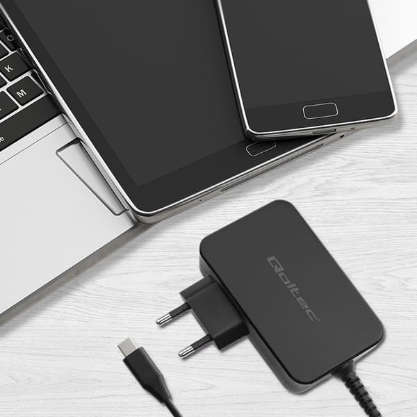 Qoltec GaN POWER PRO Oplader | 1xUSB-C | 100W | 5-20V | 3-5A | Sort