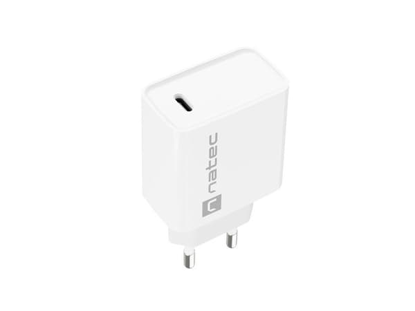 NATEC USB OPLADER RIBERA USB-C 20W PD HVID