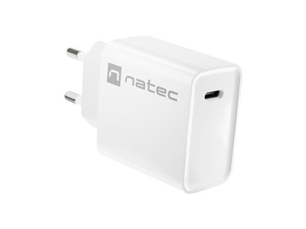 NATEC USB OPLADER RIBERA USB-C 20W PD HVID Hvid