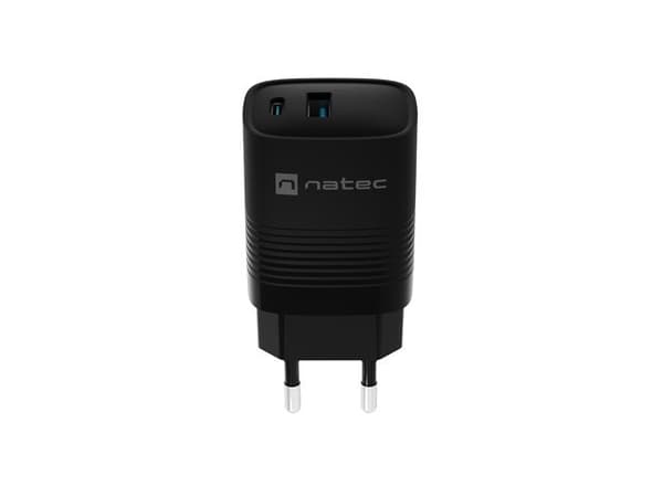 NATEC RIBERA GAN OPLADDER 1X USB-A + 1X USB-C 30W SORT
