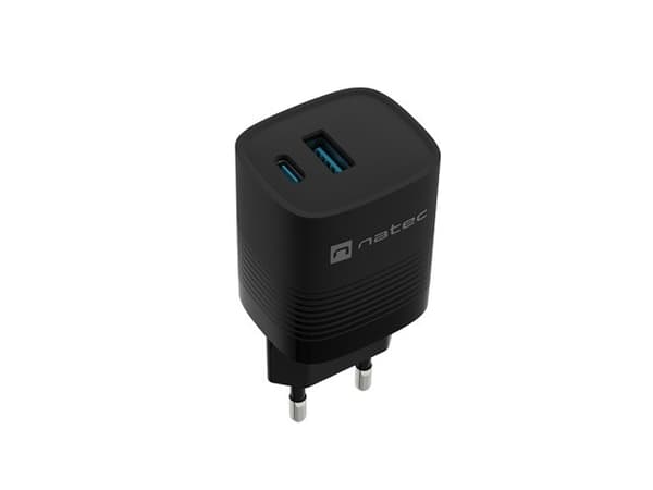 NATEC RIBERA GAN OPLADDER 1X USB-A + 1X USB-C 30W SORT