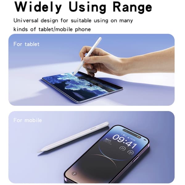 Magetic Universal Stylus Pen med lang batterilevetid - Hvit