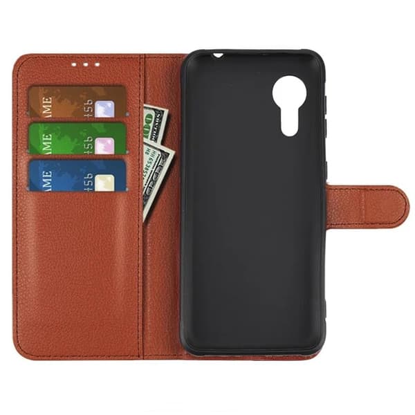 Samsung Galaxy Xcover 5 Plånboksfodral med stativ - Brun