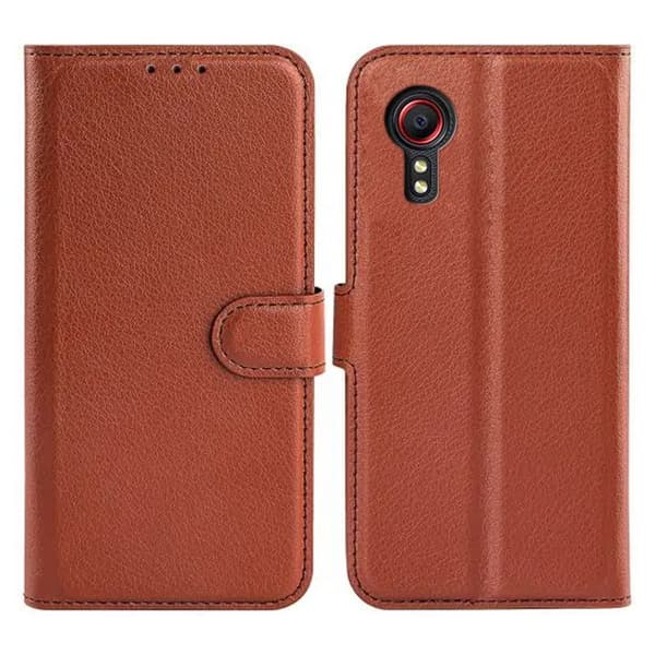 Samsung Galaxy Xcover 5 Plånboksfodral med stativ - Brun
