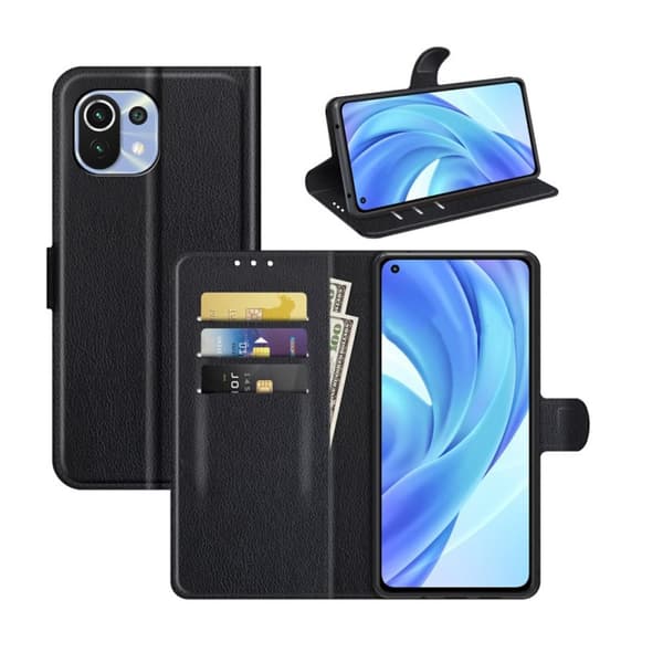 Xiaomi 11 Lite/11 Lite 5G NE Plånboksfodral med Stativ - Svart