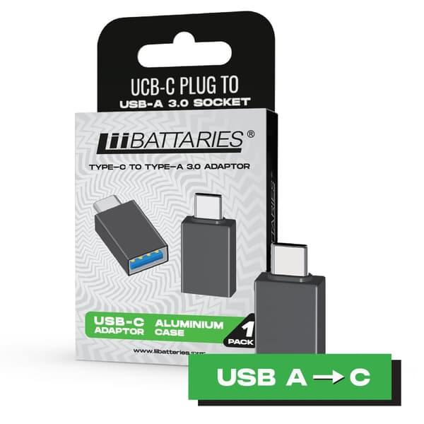 LiiBattaries USB-A til USB-C Adapter ADAPTER til opladning af batterier