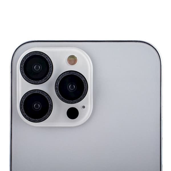 Hærdet dæksel til kamera til iPhone 16 - Svart/Glitter