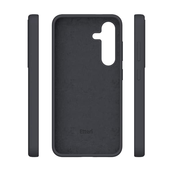 Etteri silikonikotelo mikrokuituvuorella Samsung Galaxy S25:lle - Svart