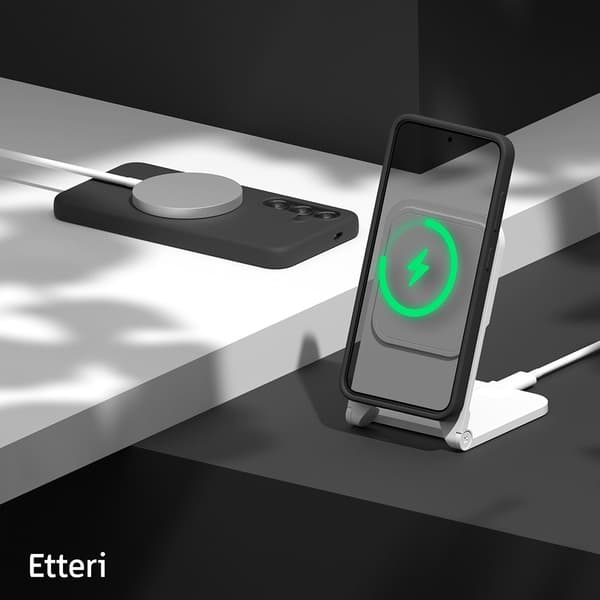 Etteri silikonikotelo mikrokuituvuorella Samsung Galaxy S25:lle - Svart