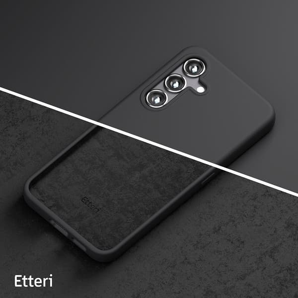 Etteri silikonikotelo mikrokuituvuorella Samsung Galaxy S25:lle - Svart