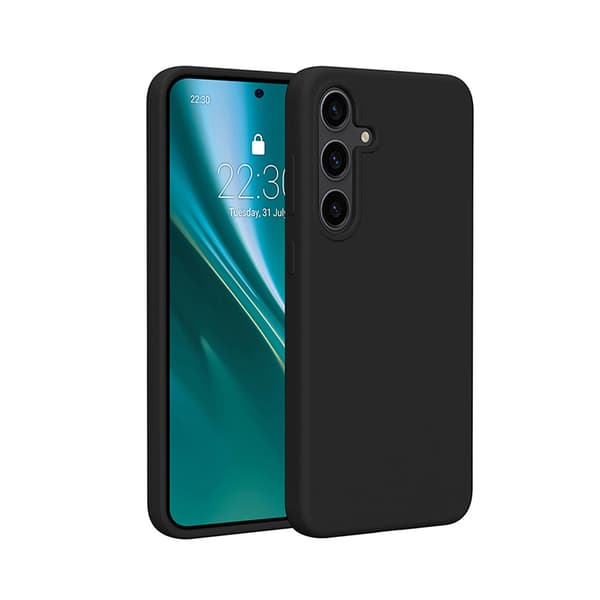 Etteri silikonikotelo mikrokuituvuorella Samsung Galaxy S25:lle - Svart