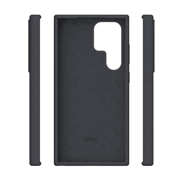 Etteri silikoneetui med mikrofiberforing til Samsung Galaxy S25 Ultra - Svart
