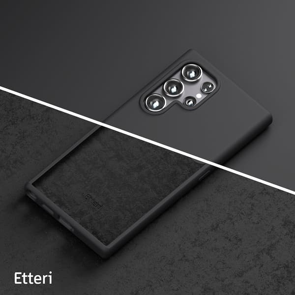Etteri silikoneetui med mikrofiberforing til Samsung Galaxy S25 Ultra - Svart