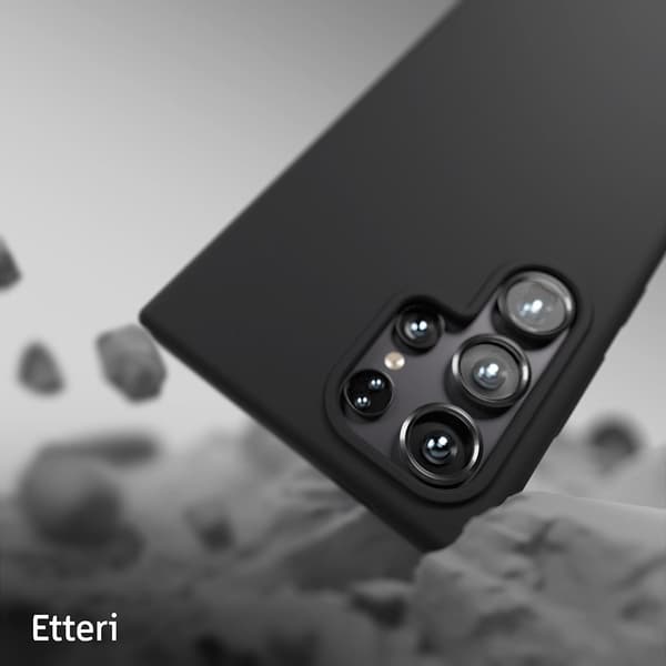 Etteri silikoneetui med mikrofiberforing til Samsung Galaxy S25 Ultra - Svart