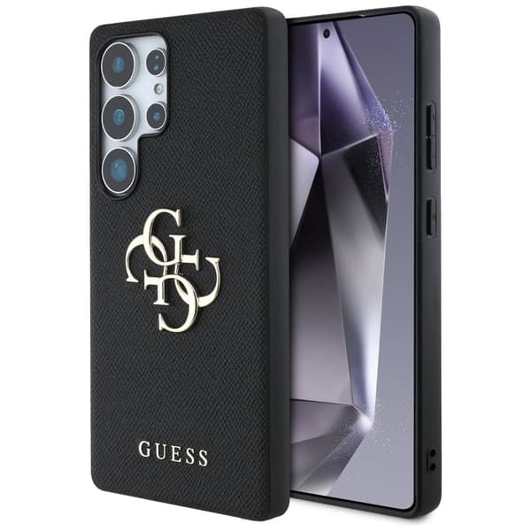 Guess Case till Samsung Galaxy S25 Ultra med 4G-logotyp och grained finish - Svart