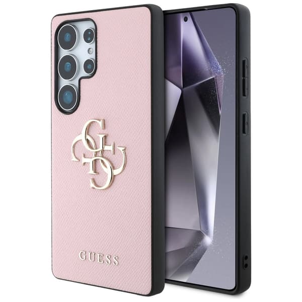 Guess Etui til Samsung Galaxy S25 Ultra med 4G-logo og kornet finish - Rosa