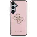 Pikkukuva 1 / 3: Guess Kotelo Samsung Galaxy S25 -puhelimelle 4G-logolla ja rakeisella viimeistelyllä - vaaleanpunainen
