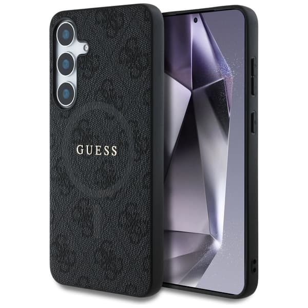Guess Læderetui med MagSafe til Samsung Galaxy S25 med klassisk logo - Svart