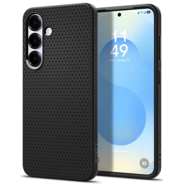 Spigen Liquid Air Case med stötdämpande design till Samsung Galaxy S25+ – Matt Svart