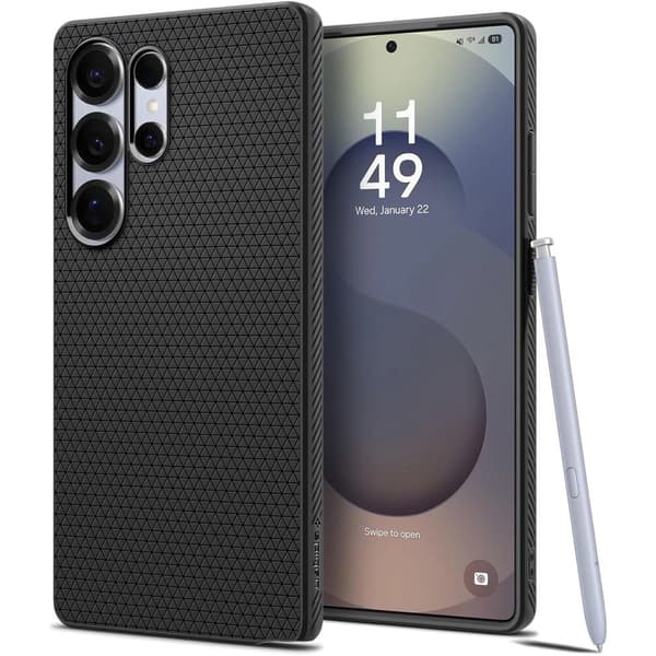 Spigen Liquid Air-etui med støtdempende Air Cushion-teknologi for Samsung Galaxy S25 Ultra - Svart