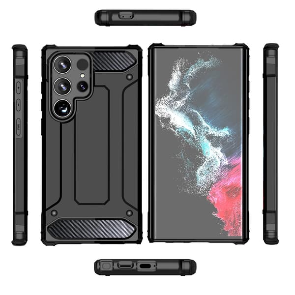 Hybrid Armor -suojakuori vahvistetulla rakenteella Samsung Galaxy S25 Ultra - Svart varten - Svart