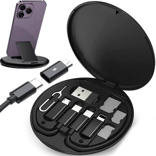 Universell Laddkabel 60W för alla Mobiltelefoner | Adapter-kit för Laddning och Simkort | Resetillbehör för Mobil