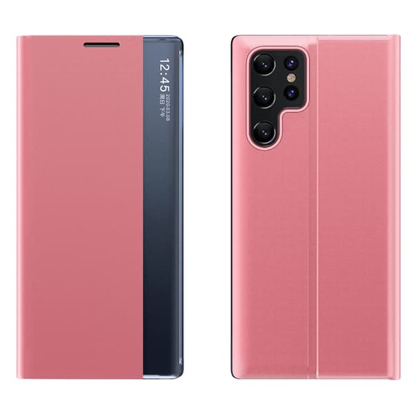 Flip-etui med stativ og sleep-funktion til Samsung Galaxy S25 Ultra - Pink