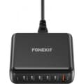 Pikkukuva 3 / 7: FoneKit GaN PD 200W -verkkovirtalaturi, USB-A + 5 x USB-C, musta