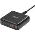 Pikkukuva 2 / 7: FoneKit GaN PD 200W -verkkovirtalaturi, USB-A + 5 x USB-C, musta