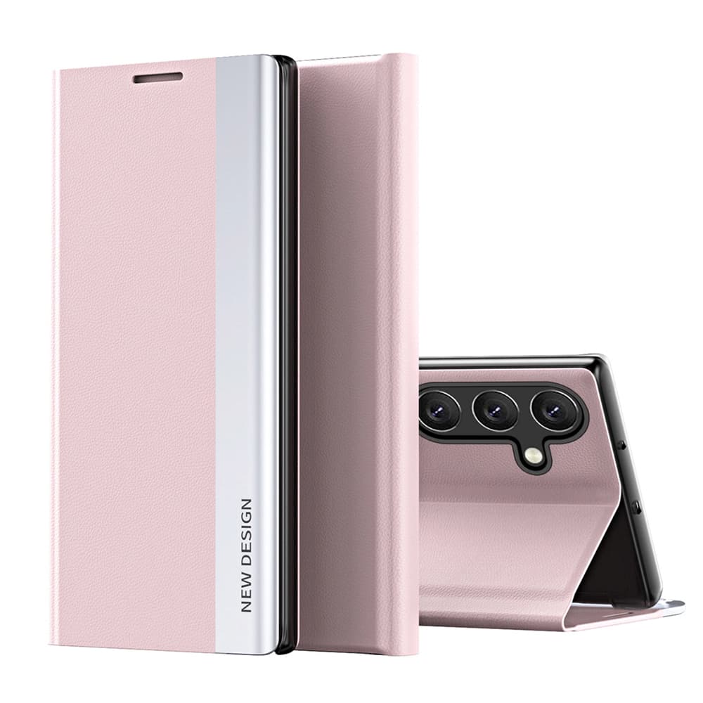 Flipfodral med ställ och sleepfunktion till Samsung Galaxy S25-Rosa