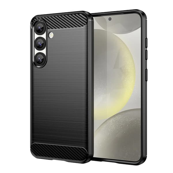 Svart Bagskal til Samsung Galaxy S25 - kulfiber