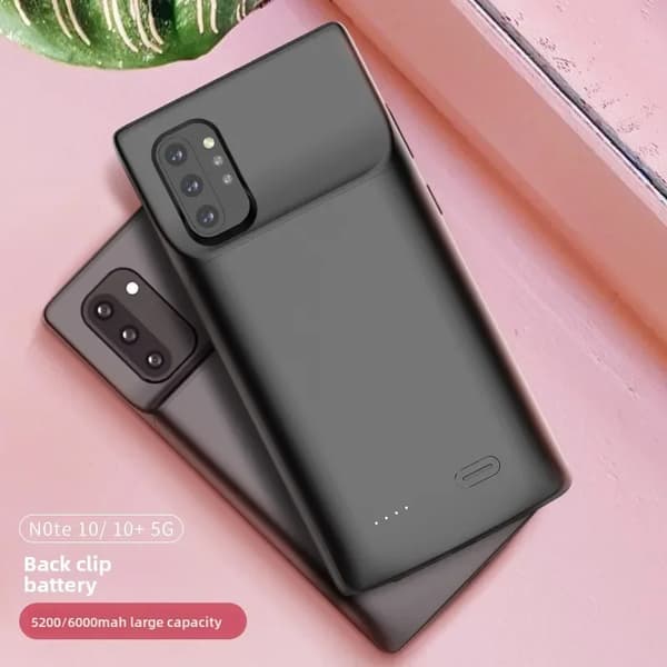 Batteriopladeretui, 5200mAh / 6000mAh kapacitet, trådløs opladning kompatibel,NOTE10plus 5G6000mAh