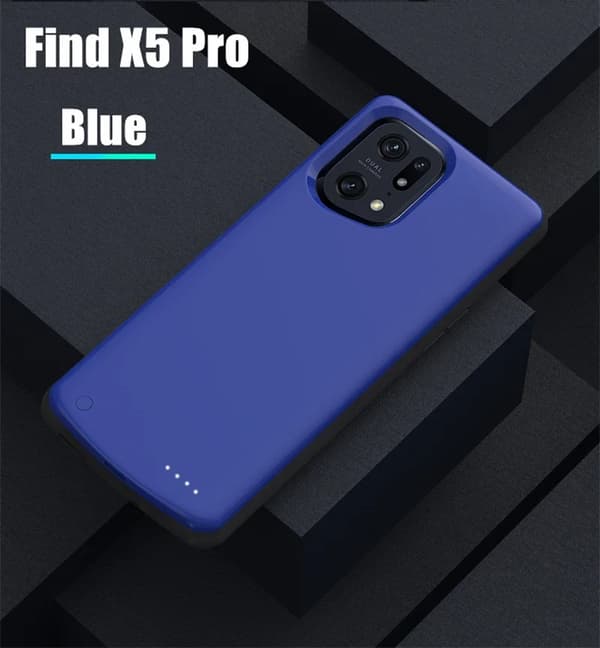 Power Bank Etui, 10000mAh Kapacitet, Holdbart ABS Materiale,Find X5 Pro Blue