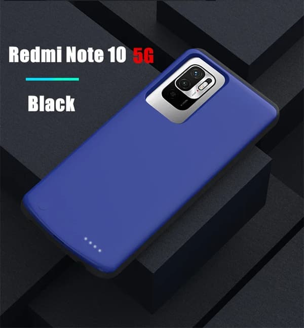 Xiaomi Redmi Note 10 Power Bank Cover, 6800mAh Batteri, Hurtigopladningsfunktion,Bemærk 10 5G Blå