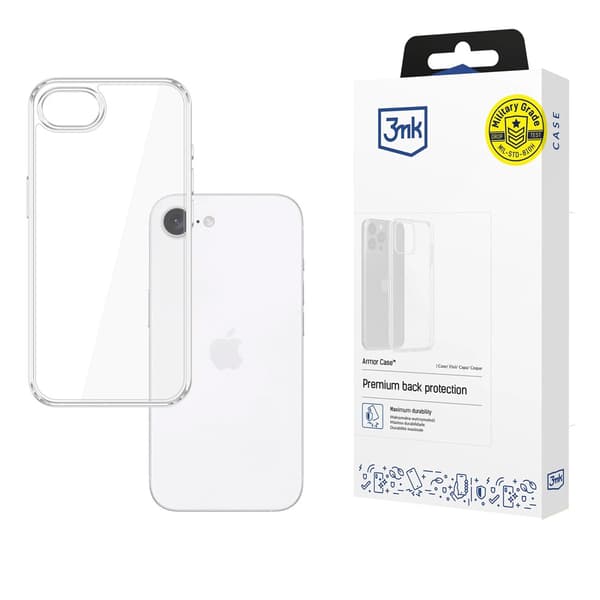 3mk Armor Case for iPhone 16e - Läpinäkyvä iskunkestävä kuori