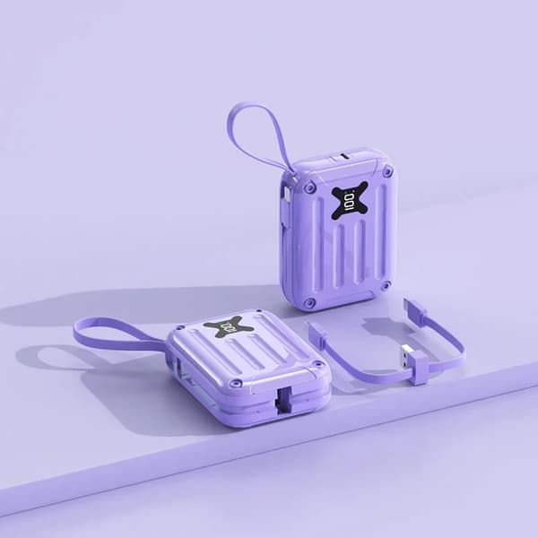 20000mAh Kannettava Power Bank, Kaksisuuntainen Nopea Lataus, Langaton Lataus,20000mAh, violetti