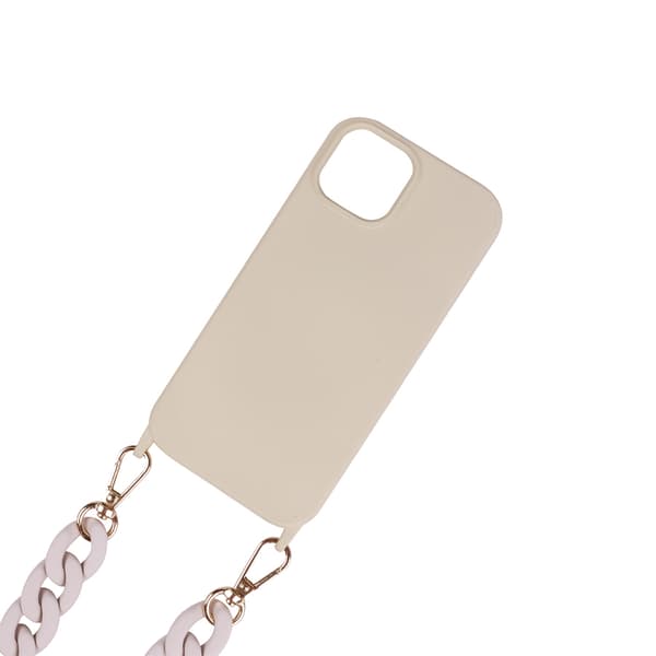 Mobiltelefonveske med bærestropp for iPhone 15 - Beige