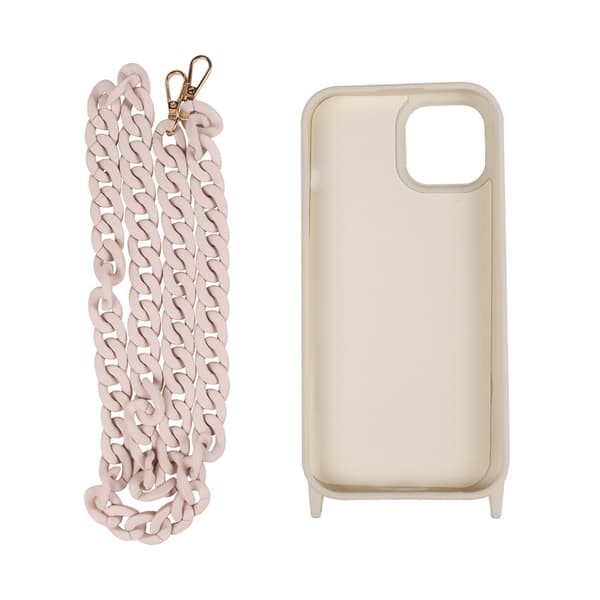 Mobiltelefonveske med bærestropp for iPhone 15 - Beige