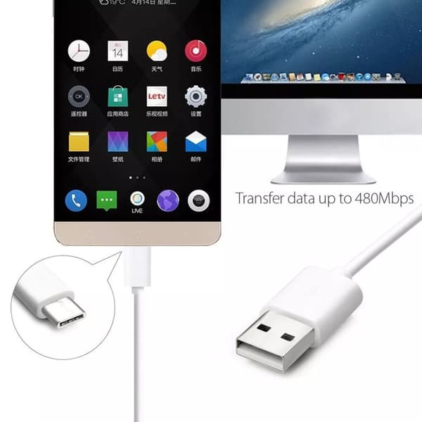 2-pack snabbladdare typ C USB-C-kabel för Samsung