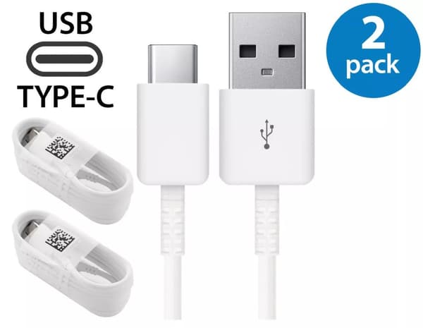 2-pack snabbladdare typ C USB-C-kabel för Samsung