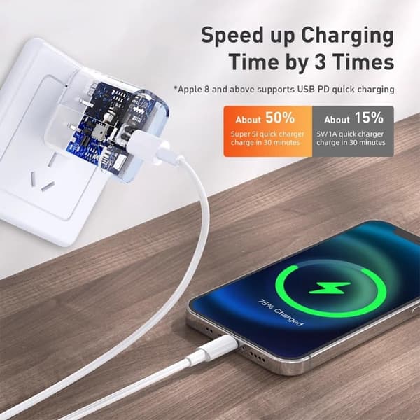 20 W USB-C-pikalaturi iPhonelle 1 metrin kaapelilla, yhteensopiva iPhone 5-14 Pro Max