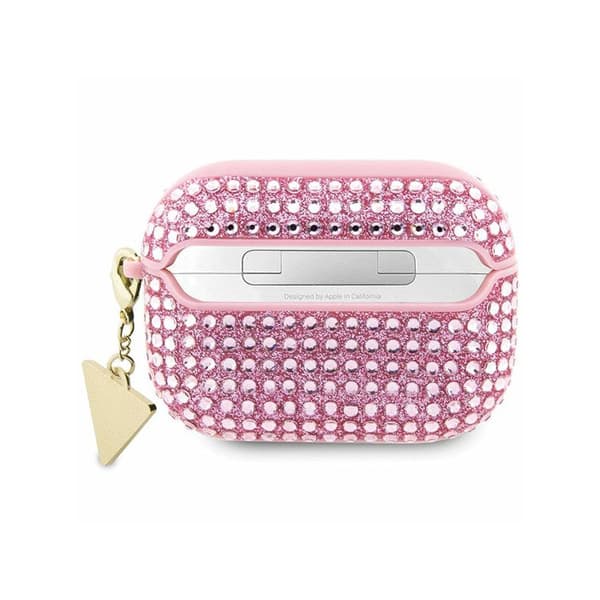 Guess Rhinestone Triangle Charm - Fodral för AirPods Pro (Rosa)