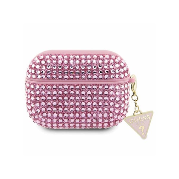 Guess Rhinestone Triangle Charm - Fodral för AirPods Pro (Rosa)