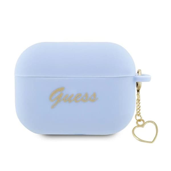 Guess Silicone Heart Charm - Fodral för Apple AirPods Pro 2 (blå)