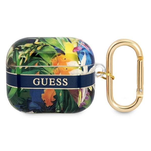 Guess Flower Strap – Skydd för Airpods 3 (blå)