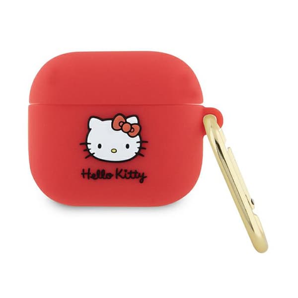 Hello Kitty Silicone 3D Kitty Head - Kotelo AirPods 3:lle (fuksia)