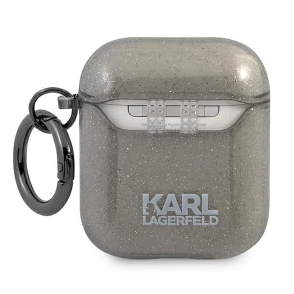 Karl Lagerfeld Choupette Head Glitter - Fodral för Airpods (svart)